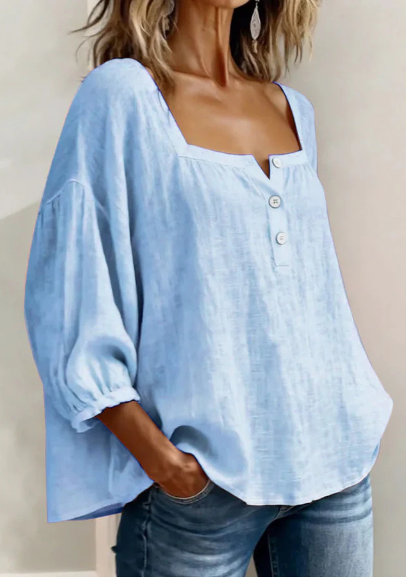 Arelia | Blusa Boho de Algodón con Botones
