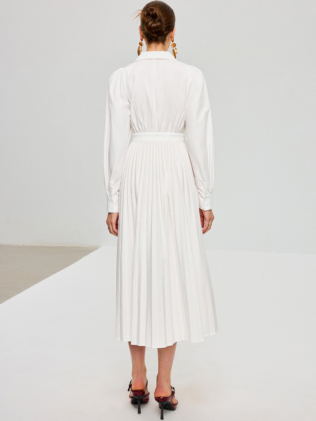 Vespera™ | Vestido midi plisado con cordones