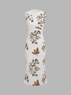Gradient Mesh Backless Maxi Dress