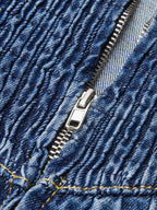 Xylos™ | Vestido midi de denim con cuello cuadrado y lazo delantero