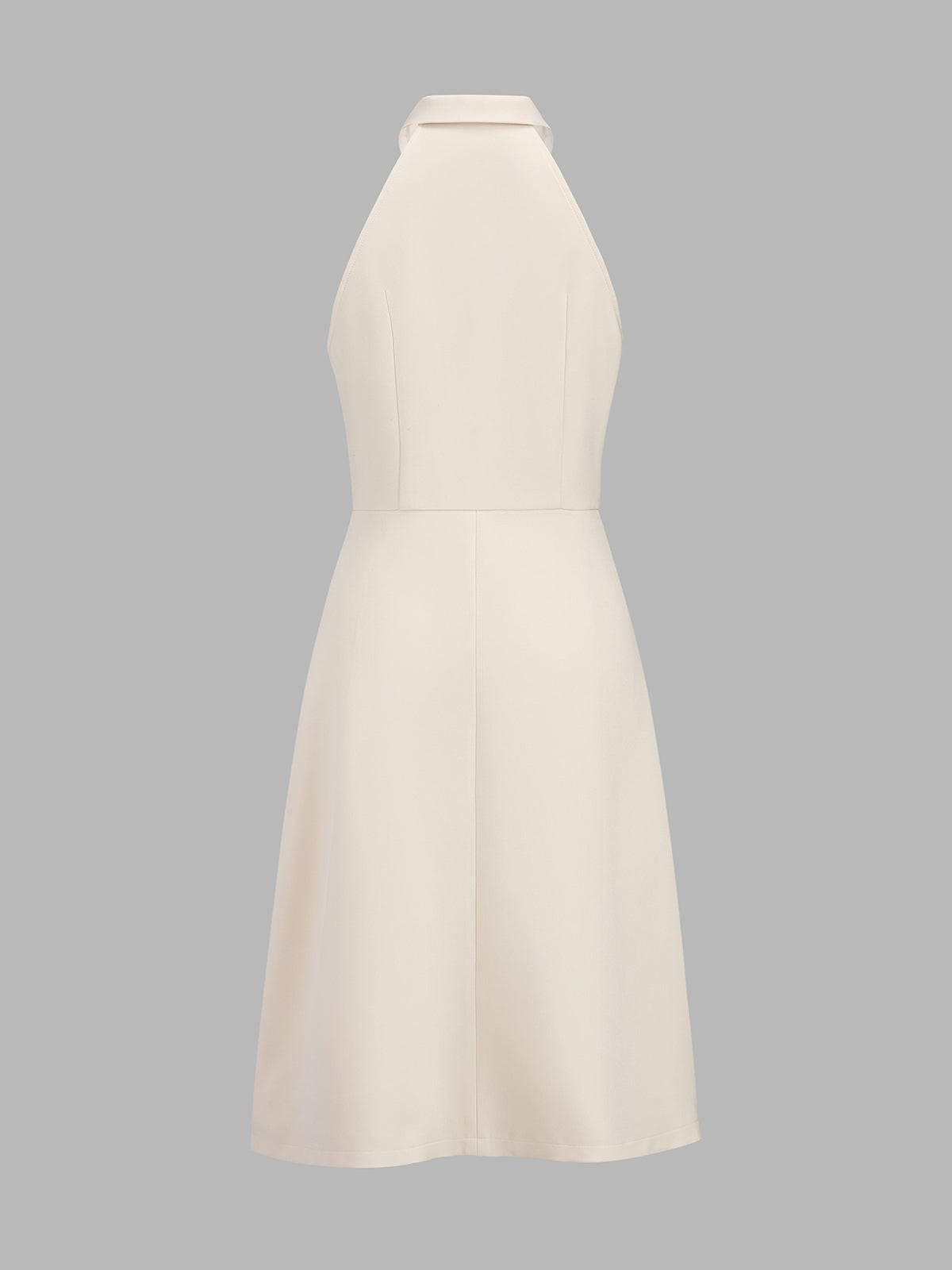 Keyhole Collared Pleated Midi Dress