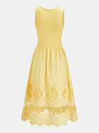 Eyelet Embroidery Flowy Tank Dress