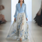 Dolores | Elegante vestido largo con estampado floral