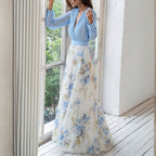 Dolores | Elegante vestido largo con estampado floral