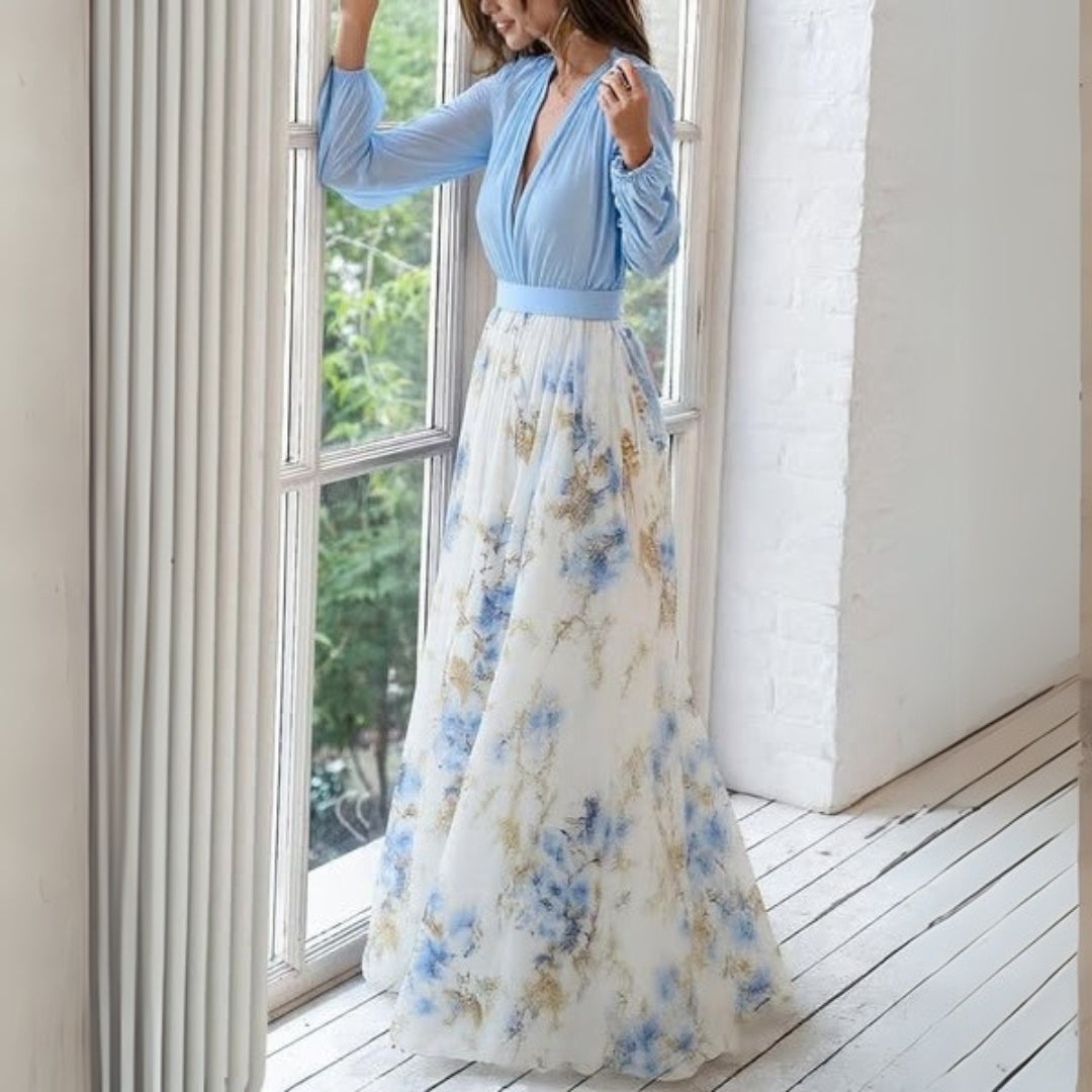 Dolores | Elegante vestido largo con estampado floral
