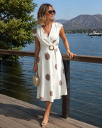 Kaelum™ | Vestido midi para mujer con lunares y escote en V