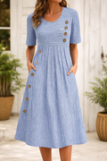 Maelissa | Vestido midi a rayas de corte elegante