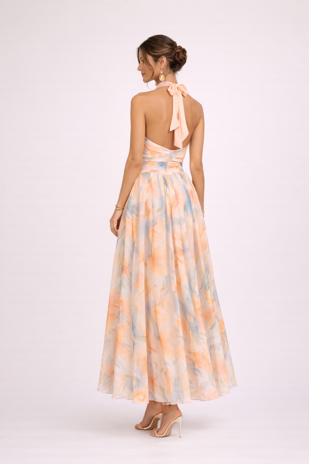 Quincy™ | Vestido Halter Acuarela