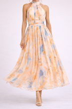 Quincy™ | Vestido Halter Acuarela