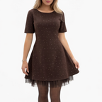 Rovienna™  | Vestido corto con encaje y brillo sofisticado