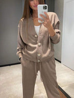 Oristine™ | Conjunto de Punto con Cárdigan y Pantalón Giulia