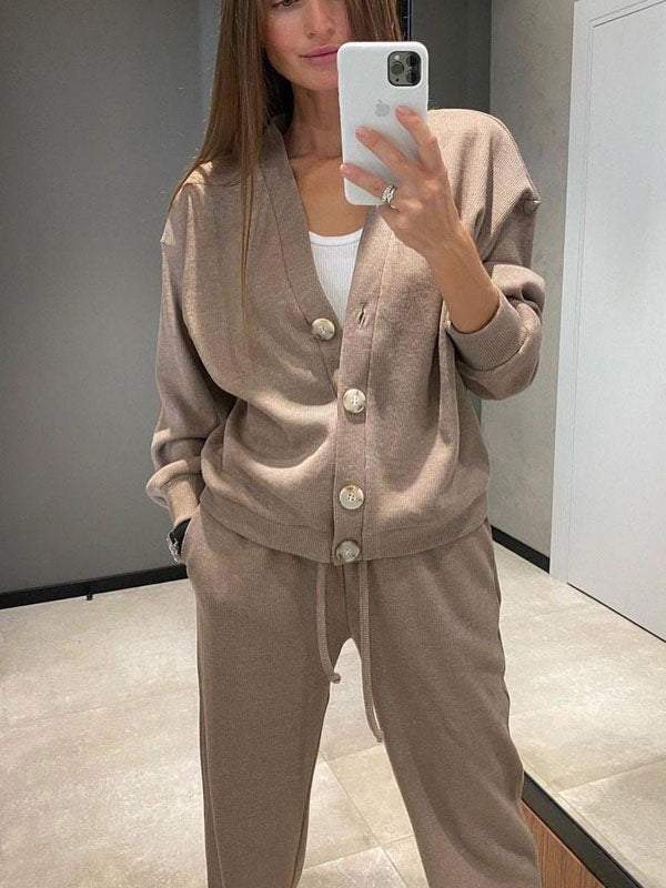 Oristine™ | Conjunto de Punto con Cárdigan y Pantalón Giulia