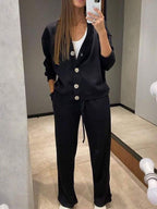 Oristine™ | Conjunto de Punto con Cárdigan y Pantalón Giulia