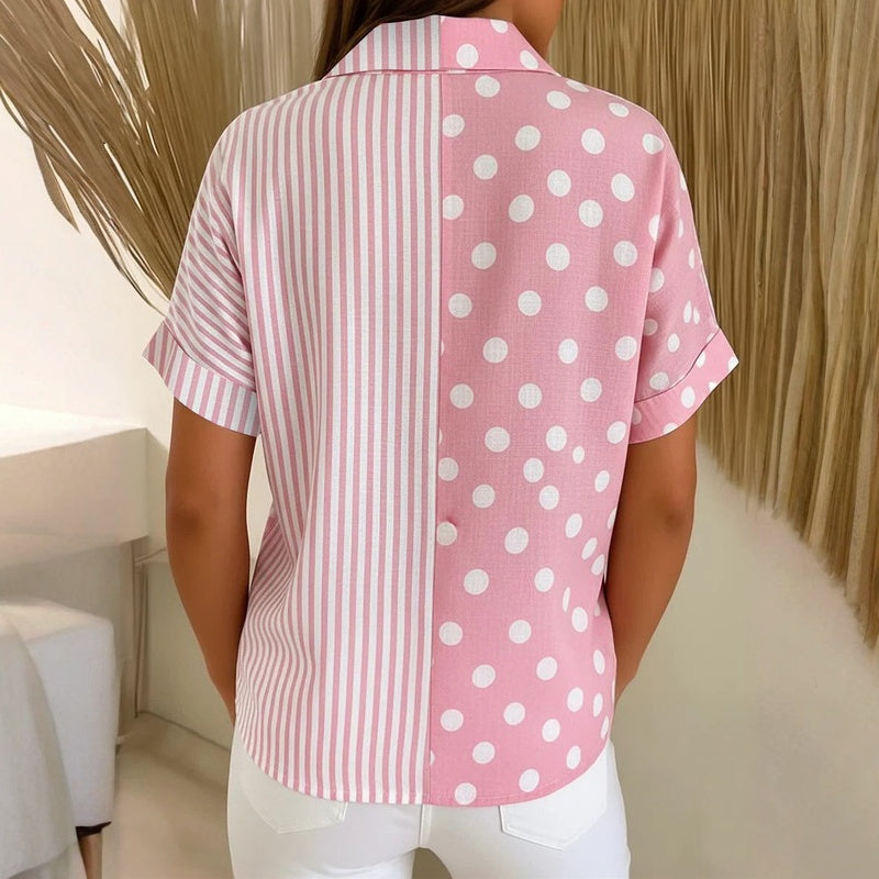 Ixelle™ | Jersey informal a rayas con lunares