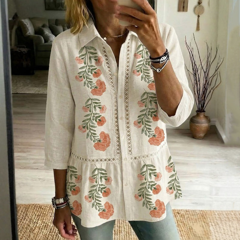 Zulian™ | Blusa con estampado floral vintage