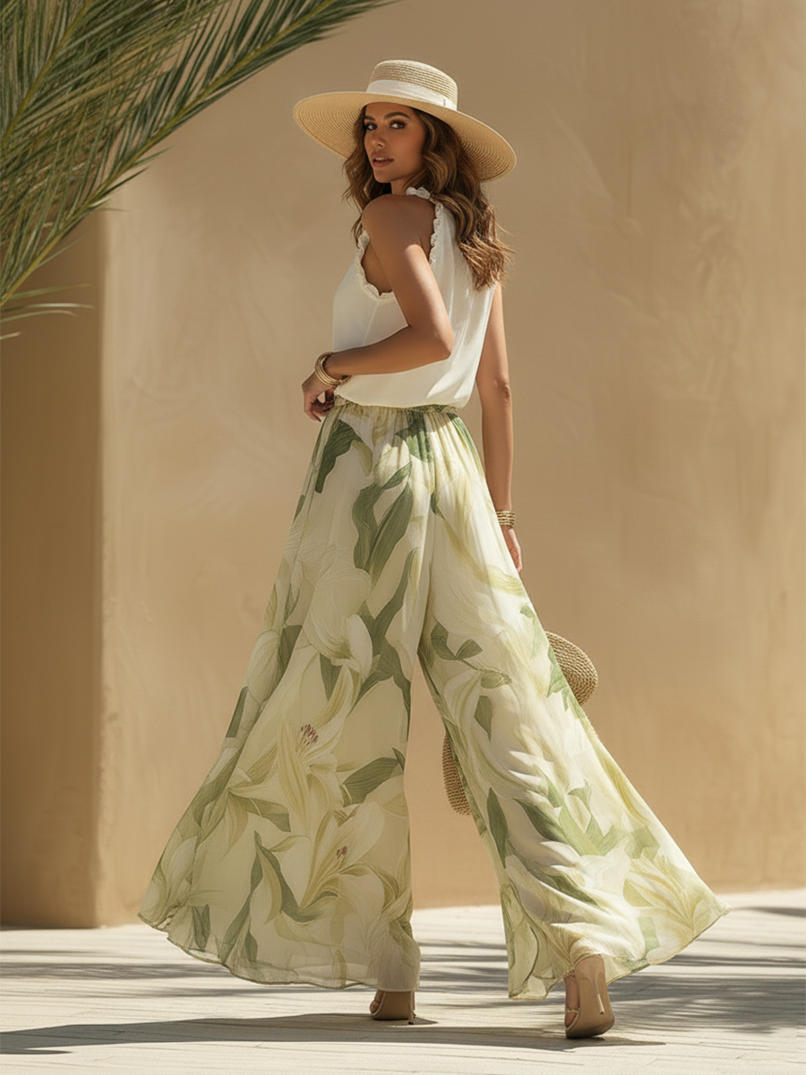 Maren™ | Conjunto Fluido Estampado Lirio Elegante