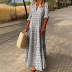 Idunn™ | Vestido de mujer con estampado y cuello en V | Estilo boho