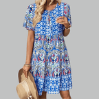 Sigrid™ | Vestido de manga corta y cuello redondo para mujer | Mini
