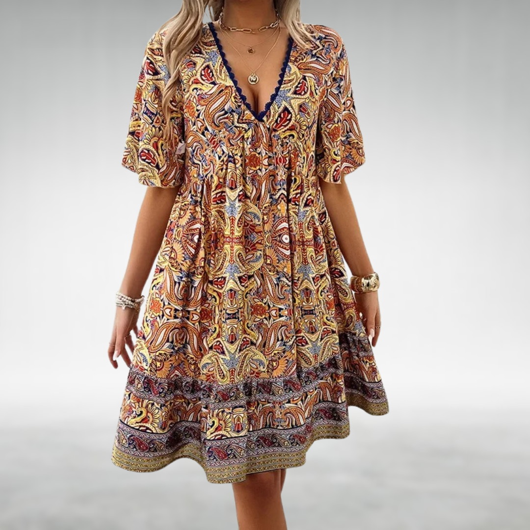 Etta™ | Vestido boho para mujer con estampado floral | Cuello en V