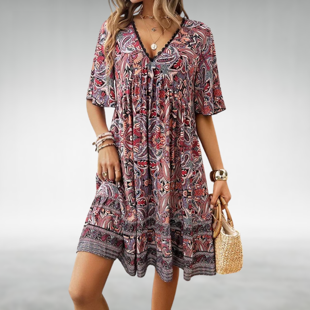 Etta™ | Vestido boho para mujer con estampado floral | Cuello en V