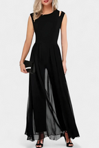 Nadia | Mono Elegante sin Mangas con Transparencia Frontal