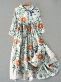 Rumi™ | Vestido de mujer con estampado floral y mangas 3/4 | Largo midi