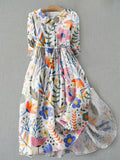 Seraphine™ | Vestido de mujer con estampado floral y lazo ajustable en la cintura | Largo midi