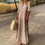 Idunn™ | Vestido de mujer con estampado y cuello en V | Estilo boho