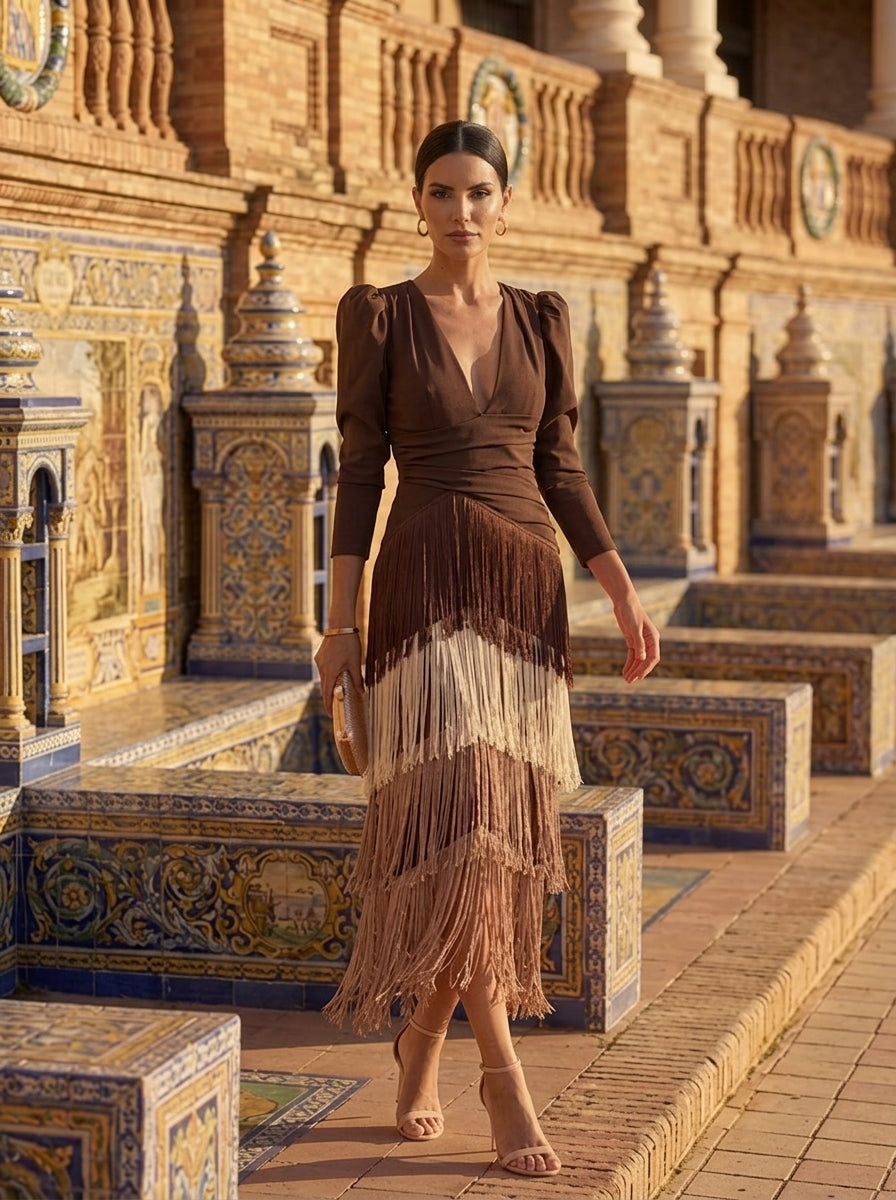 Kaelis™ |  Vestido Flecos para Mujer