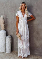 Vestido largo de encaje bohemio