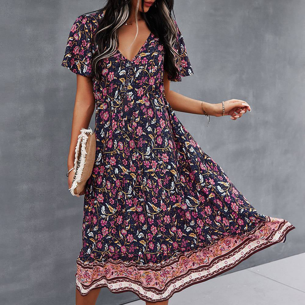 Evandre™ | Vestido bohemio con estampado floral