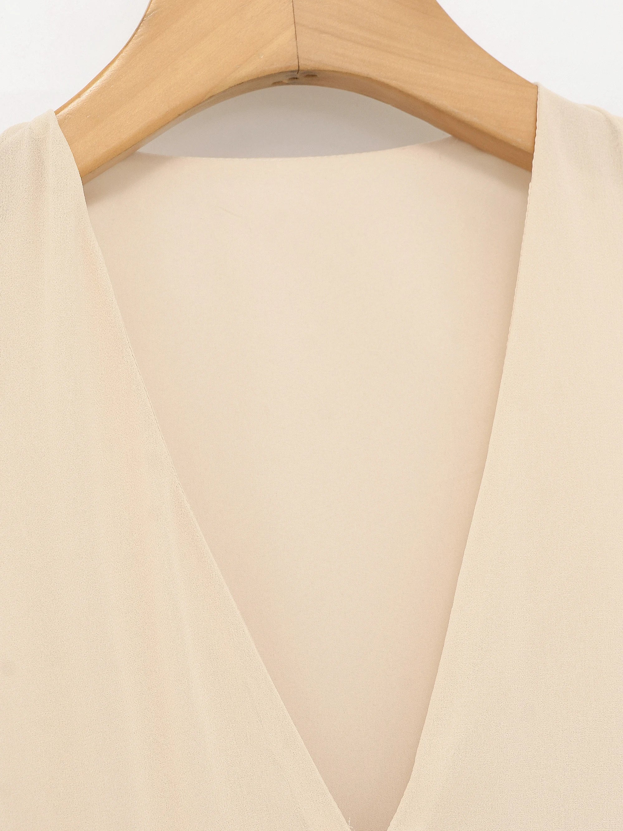 Robe Beige à Volants
