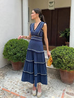 Vestido azul con volantes