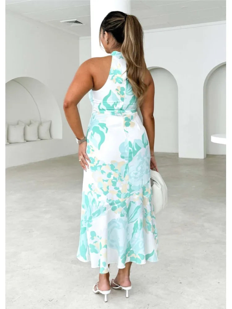 Amira | Vestido cruzado con cuello halter