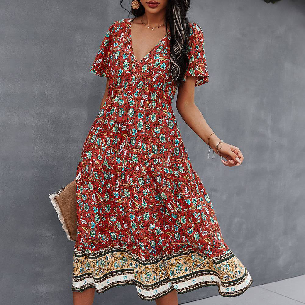 Evandre™ | Vestido bohemio con estampado floral