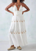 Vestido largo blanco suelto