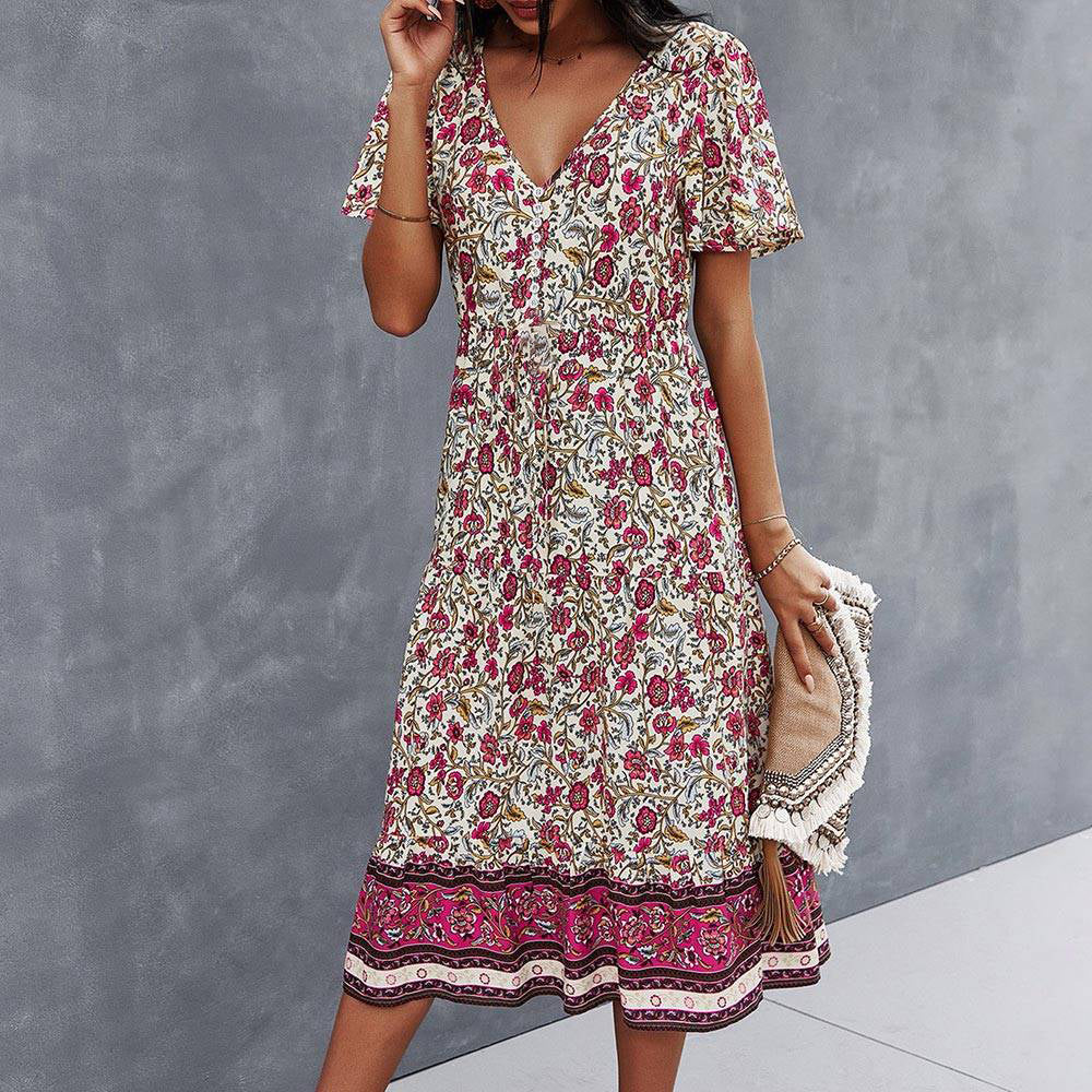 Evandre™ | Vestido bohemio con estampado floral