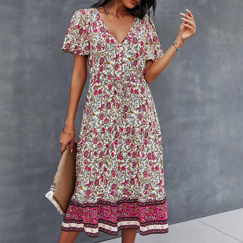 Evandre™ | Vestido bohemio con estampado floral