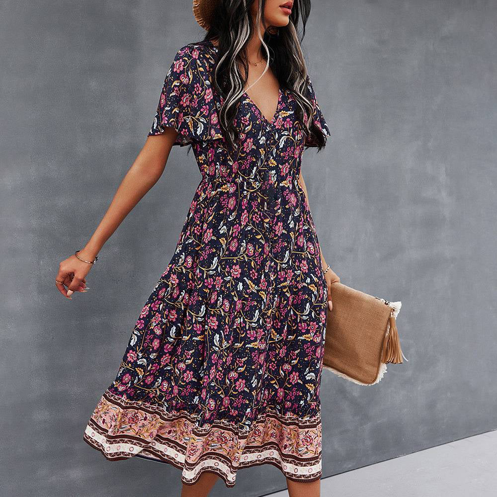 Evandre™ | Vestido bohemio con estampado floral