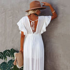 Elowen™ | Vestido Hippie Largo Blanco