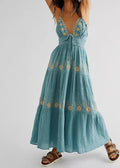 Vestido largo vintage azul