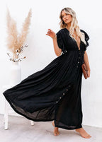 Vion™ | Vestido Bohemio Largo Chic Óxido