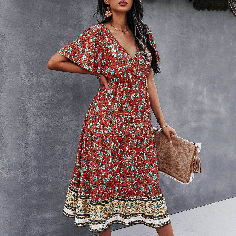 Evandre™ | Vestido bohemio con estampado floral