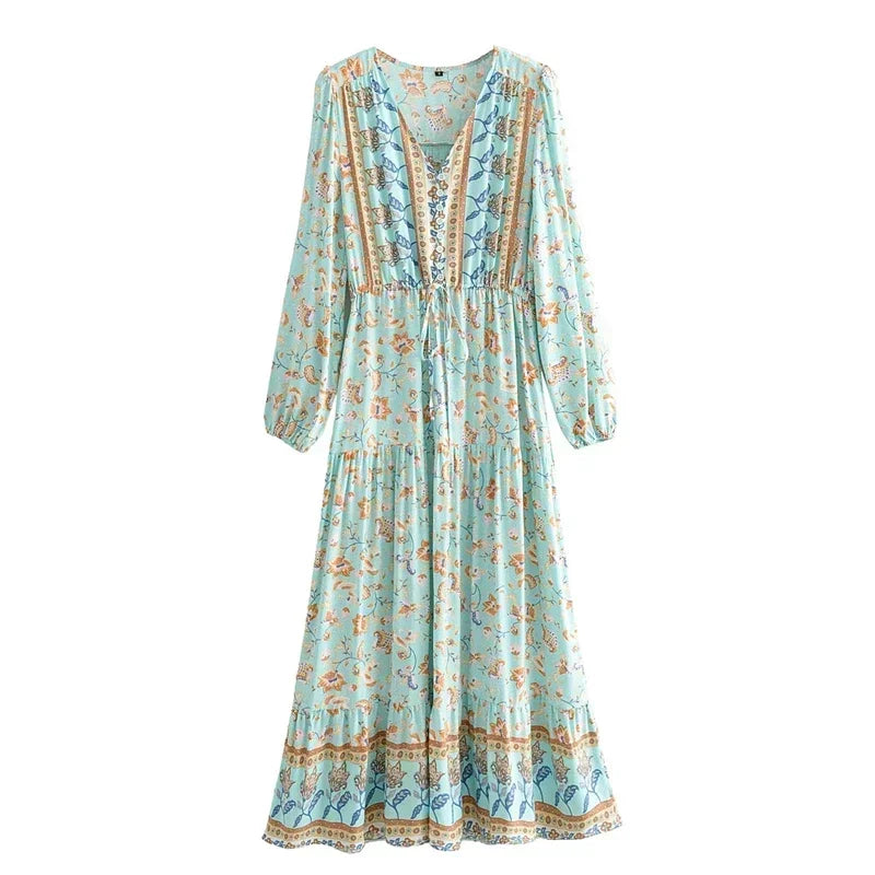 Vestido largo bohemio para mujer