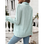 Oria™ | Camisa bohemia de cuadros Vichy verde para mujer