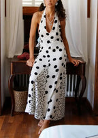 Vestido de lunares con estilo bohemio chic