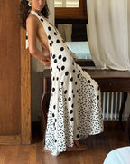 Vestido de lunares con estilo bohemio chic
