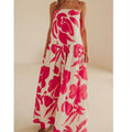 Robe Boho en Coton Rose Fuschia et Blanc
