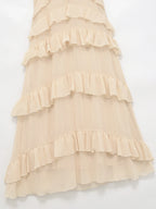 Robe Beige à Volants