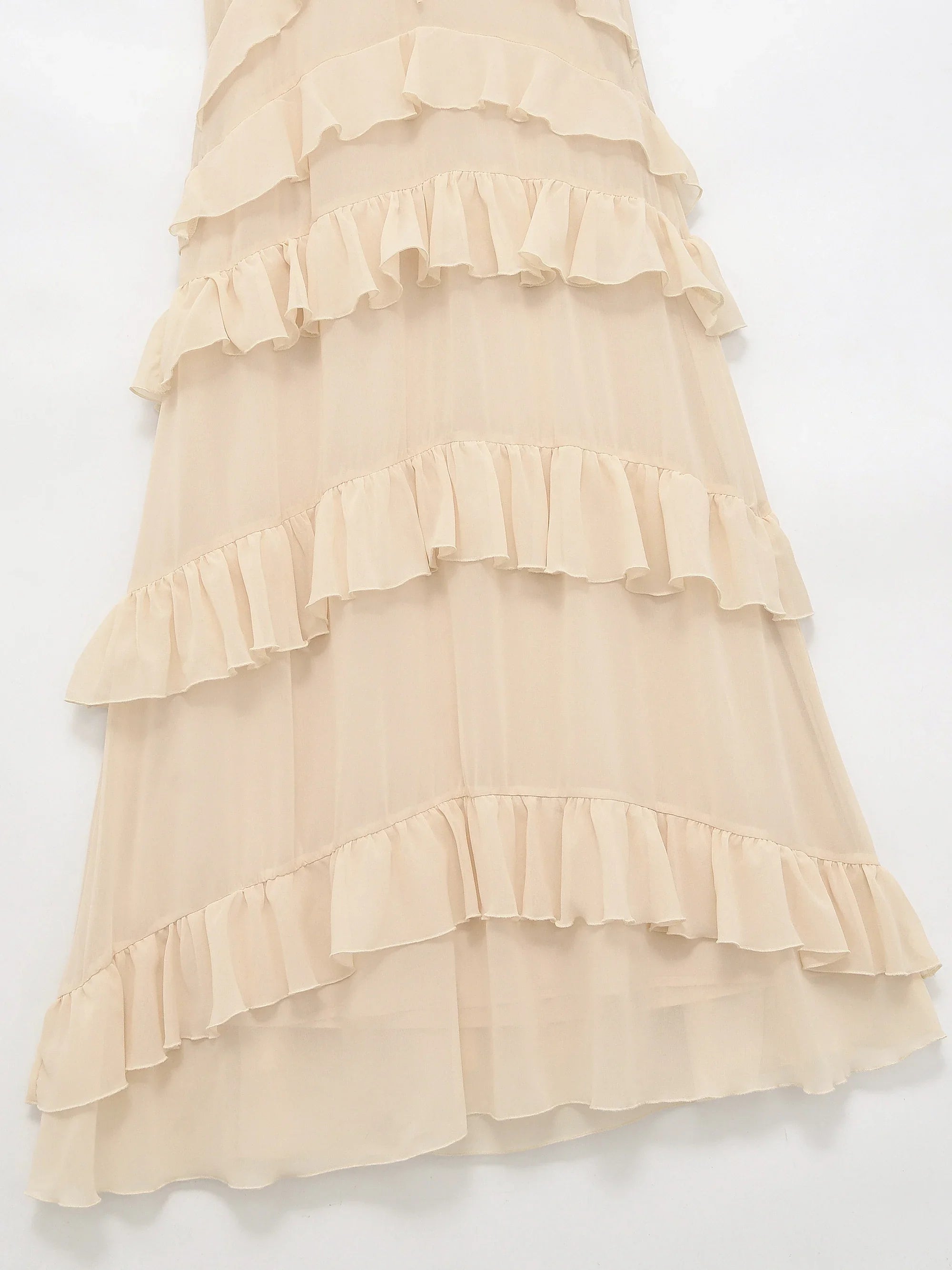 Robe Beige à Volants